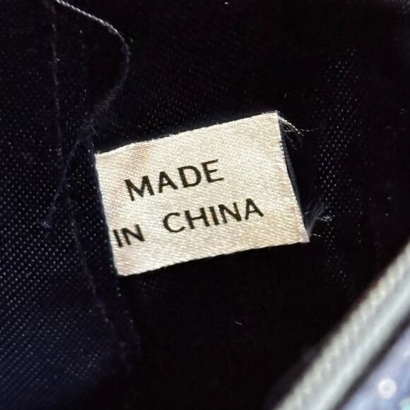 Vintage beaded evening bag black satin shoulderbag NEW tagged Tano 1990’s dressy - Picture 9 of 12